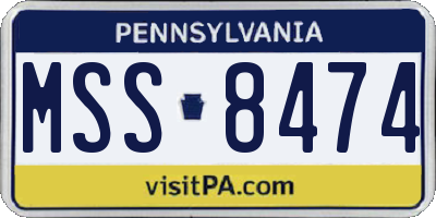 PA license plate MSS8474