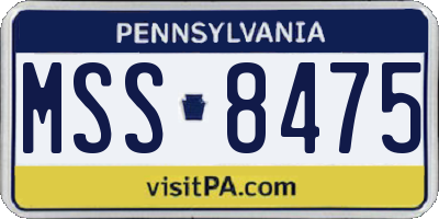 PA license plate MSS8475