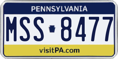 PA license plate MSS8477
