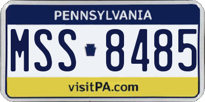 PA license plate MSS8485