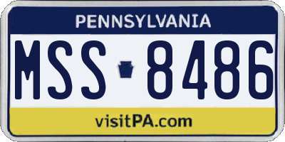 PA license plate MSS8486