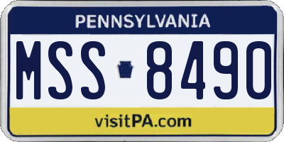 PA license plate MSS8490