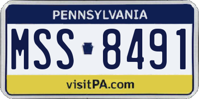 PA license plate MSS8491