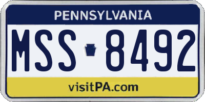 PA license plate MSS8492