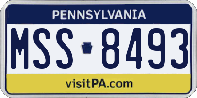 PA license plate MSS8493