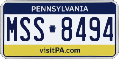 PA license plate MSS8494