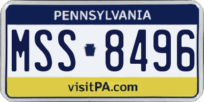 PA license plate MSS8496