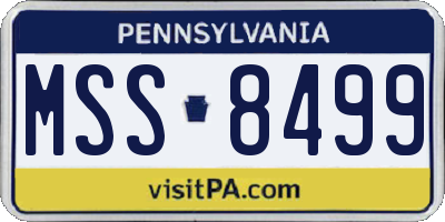 PA license plate MSS8499