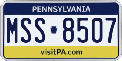 PA license plate MSS8507