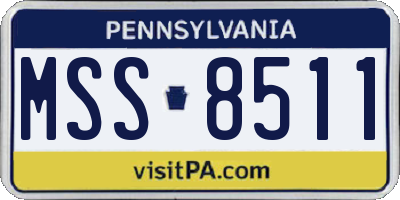 PA license plate MSS8511