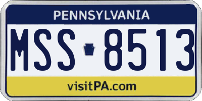 PA license plate MSS8513
