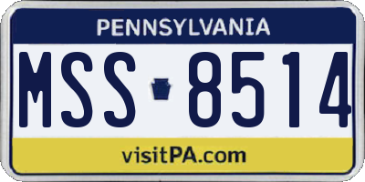 PA license plate MSS8514