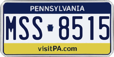 PA license plate MSS8515