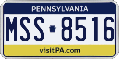 PA license plate MSS8516