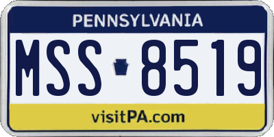 PA license plate MSS8519