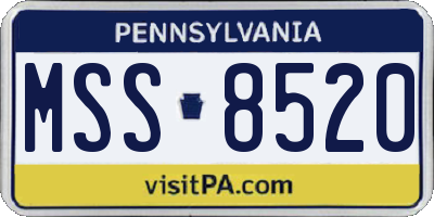 PA license plate MSS8520