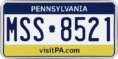 PA license plate MSS8521