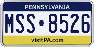PA license plate MSS8526