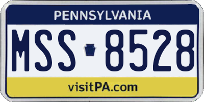 PA license plate MSS8528