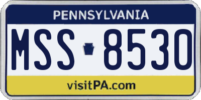 PA license plate MSS8530