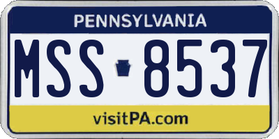 PA license plate MSS8537