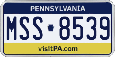 PA license plate MSS8539