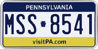 PA license plate MSS8541