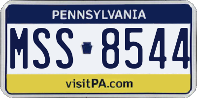 PA license plate MSS8544