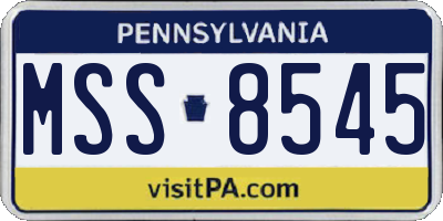 PA license plate MSS8545