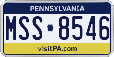 PA license plate MSS8546