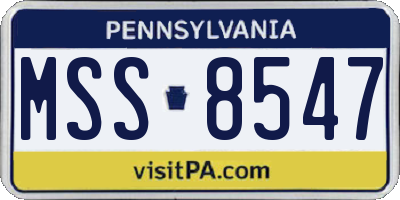 PA license plate MSS8547