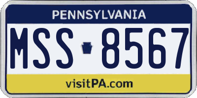 PA license plate MSS8567