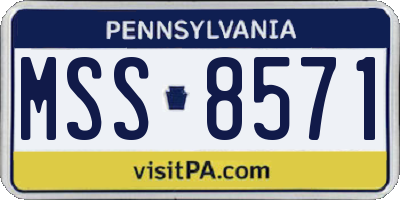 PA license plate MSS8571