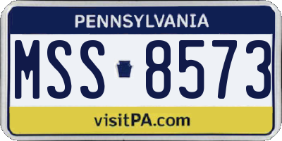 PA license plate MSS8573