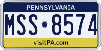 PA license plate MSS8574