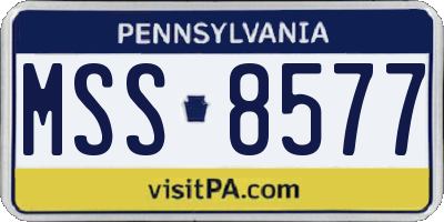 PA license plate MSS8577