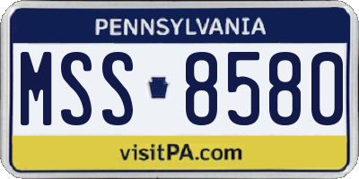 PA license plate MSS8580