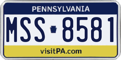 PA license plate MSS8581