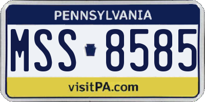 PA license plate MSS8585