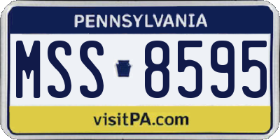 PA license plate MSS8595