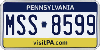 PA license plate MSS8599