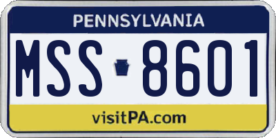 PA license plate MSS8601