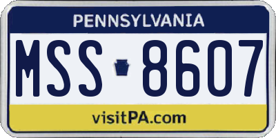 PA license plate MSS8607