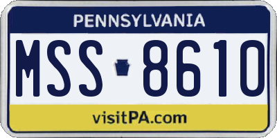 PA license plate MSS8610