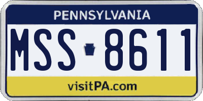 PA license plate MSS8611