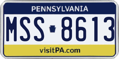 PA license plate MSS8613