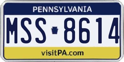 PA license plate MSS8614