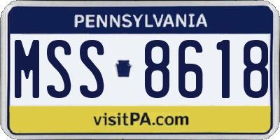 PA license plate MSS8618