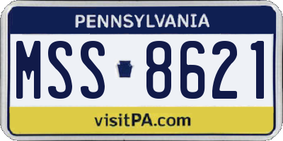 PA license plate MSS8621