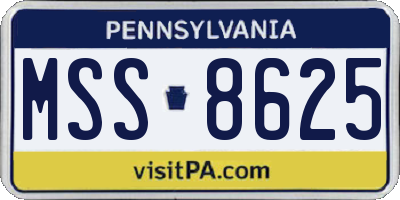 PA license plate MSS8625